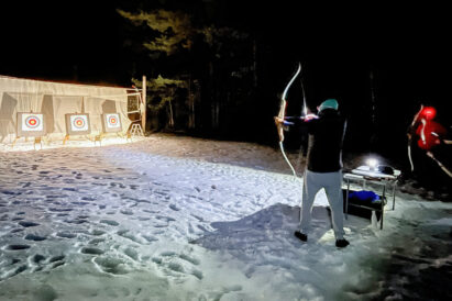 A guided archery competition can also be organized during the winter, and if necessary, the targets can be illuminated.