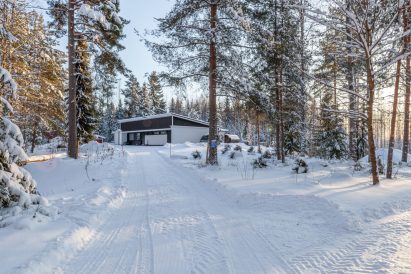 The driveway of Villa Springrock in its winter attire.